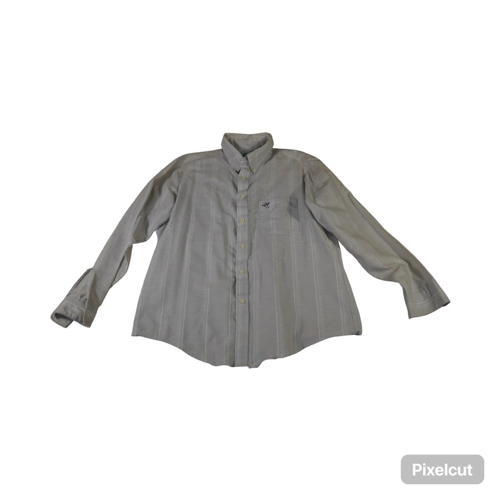 Vintage Raintree Southern By Hampton Shirt Mens Large Gray Striped Button Down